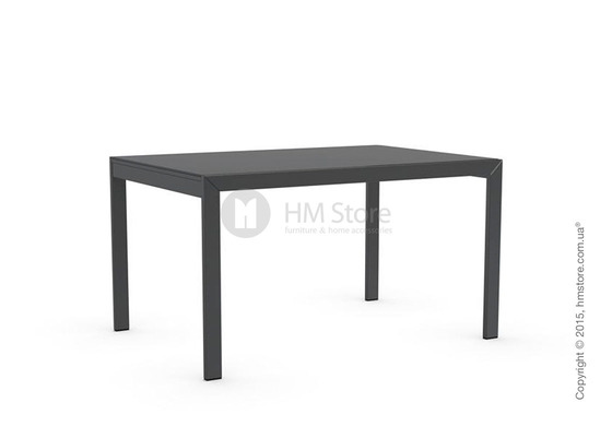 Стол Calligaris Key, Rectangular extending table, Frosted acid etched tempered glass black and Metal matt black