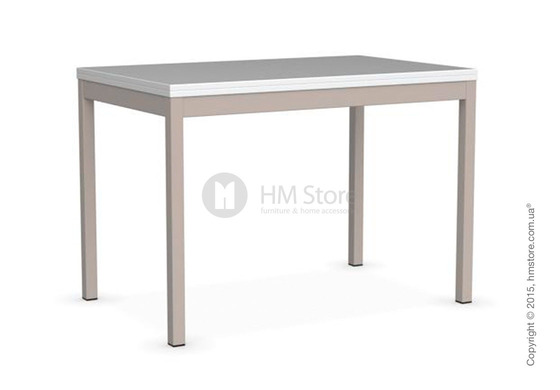 Стол Calligaris Snap Book, Flip top extending table, Melamine multistripe silk and Metal matt taupe