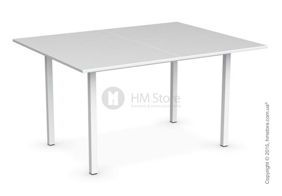 Стол Calligaris Snap Book, Flip top extending table, Melamine multistripe silk and Metal matt optic white