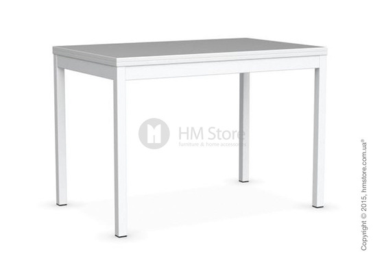Стол Calligaris Snap Book, Flip top extending table, Melamine multistripe silk and Metal matt optic white