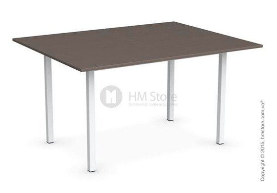 Стол Calligaris Snap Book, Flip top extending table, Melamine multistripe soil brown and Metal matt optic white