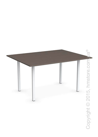 Стол Calligaris Snap Book, Flip top extending table, Melamine multistripe soil brown and Metal matt optic white