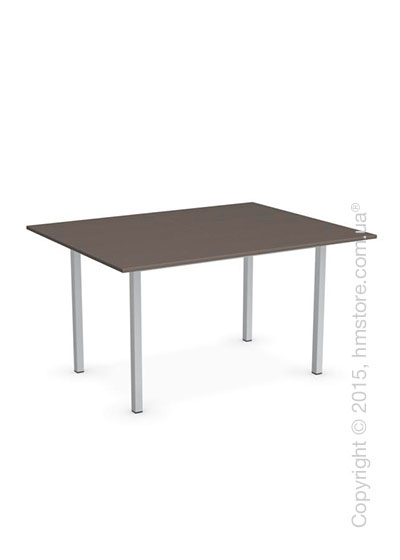 Стол Calligaris Snap Book, Flip top extending table, Melamine multistripe soil brown and Metal satin steel