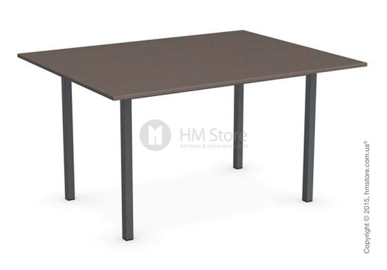 Стол Calligaris Snap Book, Flip top extending table, Melamine multistripe soil brown and Metal matt grey