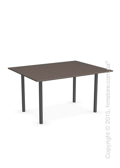 Стол Calligaris Snap Book, Flip top extending table, Melamine multistripe soil brown and Metal matt grey