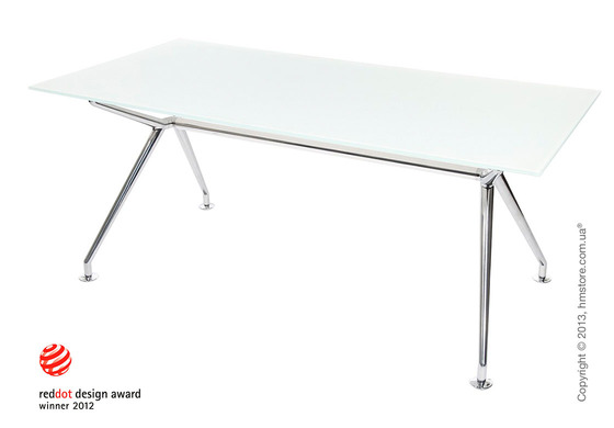 Стол Wagner W-Table 1800х900 мм, Белое матовое стекло