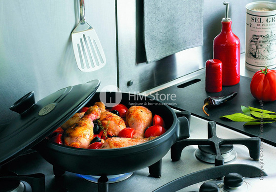 Кастрюля керамическая Emile Henry Cookware Flame 3,2 л, Charcoal