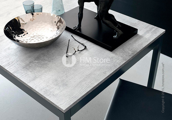 Стол Calligaris Snap S, Rectangular extending table, Frosted tempered glass extrawhite and Metal matt optic white