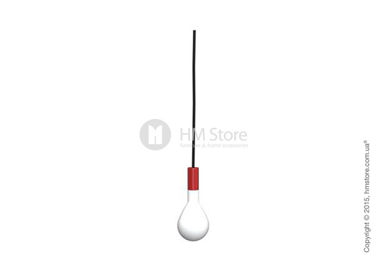 Подвесной светильник Calligaris Pom Pom, Design suspension lamp, Blown glass frosted white and Metal matt red Подвесной светильник Calligaris Pom Pom, Design suspension lamp, Blown glass frosted white and Metal matt red