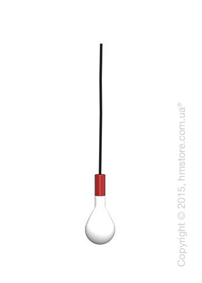 Подвесной светильник Calligaris Pom Pom, Design suspension lamp, Blown glass frosted white and Metal matt red