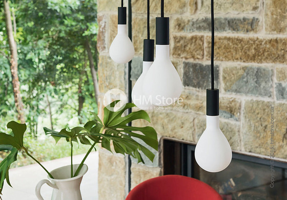 Подвесной светильник Calligaris Pom Pom, Design suspension lamp, Blown glass frosted white and Metal copper