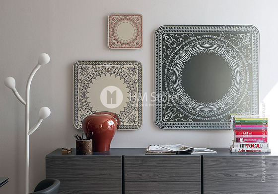 Зеркало Calligaris Damasco S, Screen print matt grey