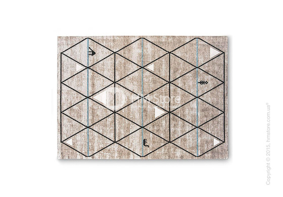 Ковер Calligaris Gava S, Chenille and cotton, Light grey-black and light blue