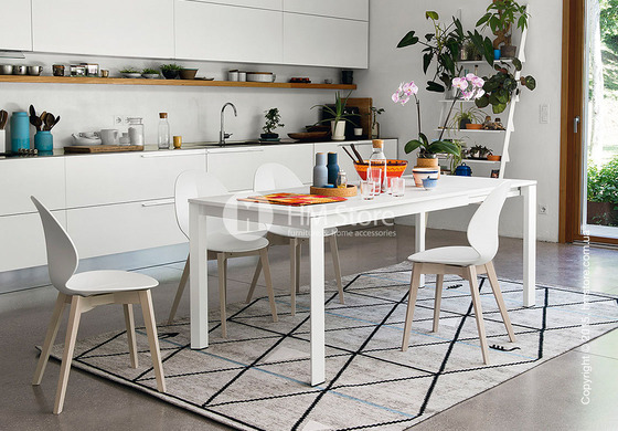 Ковер Calligaris Gava M, Chenille and cotton, Light grey-black and light blue