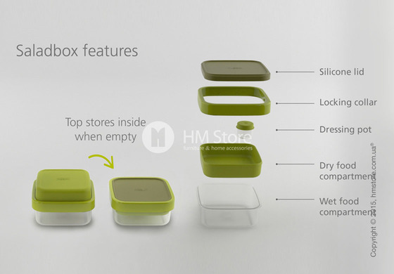 Контейнер для салата Joseph Joseph GoEat Space-saving Salad Box, Grey. Купить