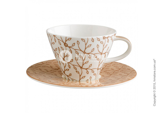 Чашка с блюдцем Villeroy & Boch коллекция Caffè Club Floral 390 мл, Caramel