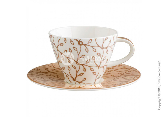 Чашка с блюдцем Villeroy & Boch коллекция Caffè Club Floral 220 мл, Caramel