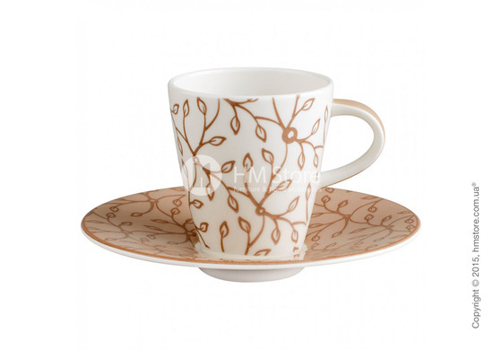 Чашка для эспрессо с блюдцем Villeroy & Boch коллекция Caffè Club Floral 100 мл, Caramel