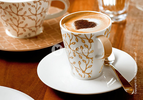 Чашка для эспрессо с блюдцем Villeroy & Boch коллекция Caffè Club Floral 100 мл, Caramel
