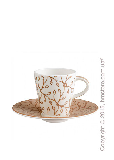 Чашка для эспрессо с блюдцем Villeroy & Boch коллекция Caffè Club Floral 100 мл, Caramel