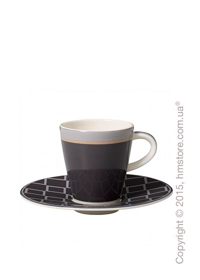 Чашка для эспрессо с блюдцем Villeroy & Boch коллекция Caffè Club Uni 100 мл, Steam