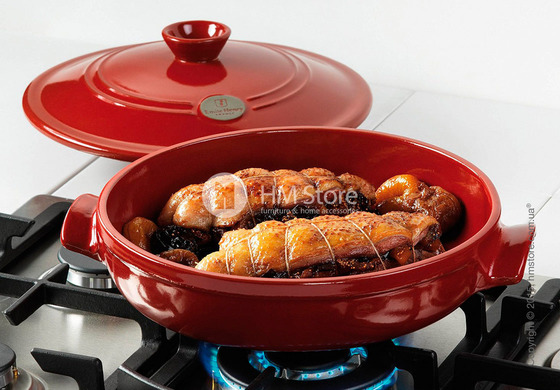 Кастрюля керамическая Emile Henry Cookware Flame 3,2 л, Burgundy