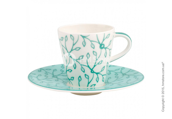 Чашка для эспрессо с блюдцем Villeroy & Boch коллекция Caffe Club Floral 100 мл, Peppermint