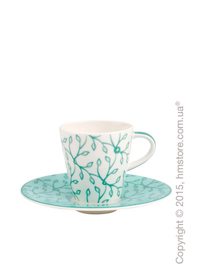 Чашка для эспрессо с блюдцем Villeroy & Boch коллекция Caffe Club Floral 100 мл, Peppermint