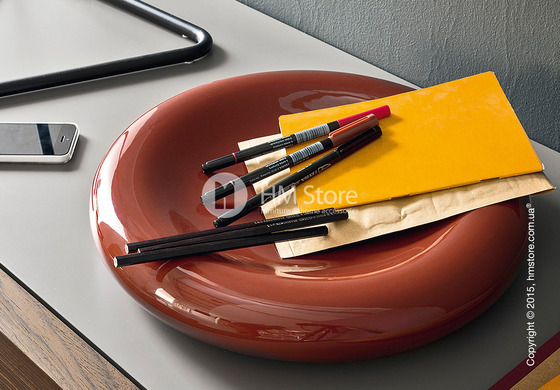 Настольная ваза Calligaris Donut, Ceramic glossy rust brown