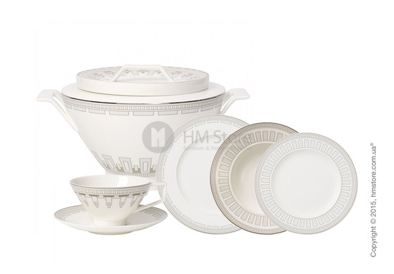 Набор фарфоровой посуды Villeroy & Boch коллекция La Classica Contura на 6 персон, 49 предметов