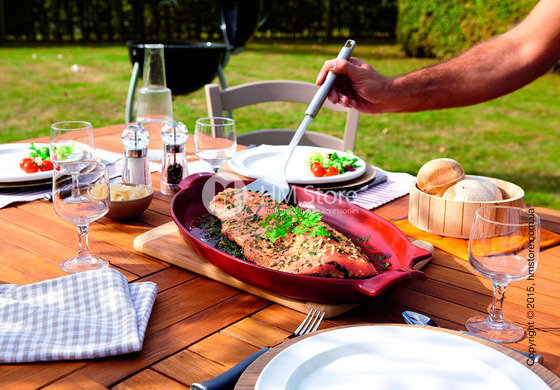 Гриль керамический для рыбы Emile Henry BBQ, Burgundy
