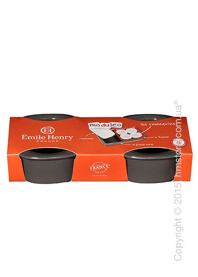 Набор керамических форм для выпечки 9,5 x 9,5 см Emile Henry Moduleo Ovenware, Grey