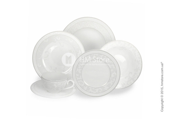 Набор фарфоровой посуды Villeroy & Boch коллекция Gray Pearl на 6 персон, 50 предметов