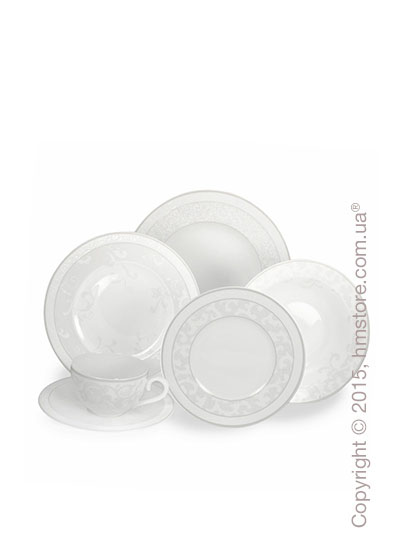 Набор фарфоровой посуды Villeroy & Boch коллекция Gray Pearl на 6 персон, 50 предметов