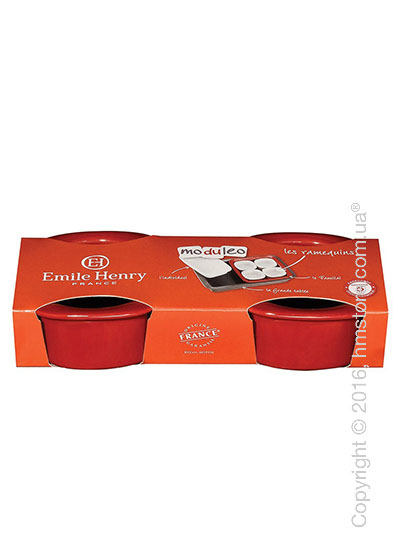 Набор керамических форм для выпечки 9,5 x 9,5 см Emile Henry Moduleo Ovenware, Cerise