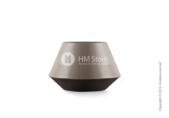 Ваза Calligaris Trio M, Ceramic matt black and dark taupe
