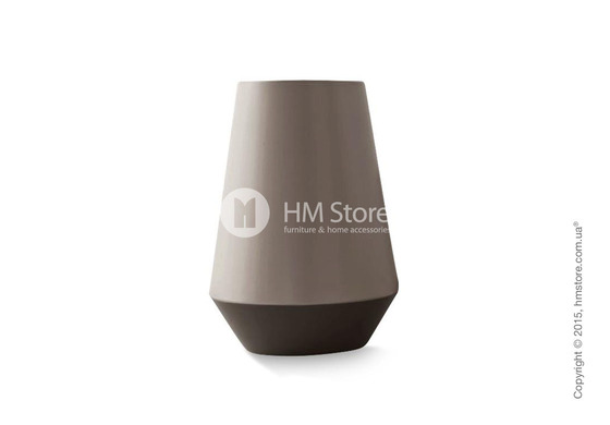Ваза Calligaris Trio L, Ceramic matt black and dark taupe