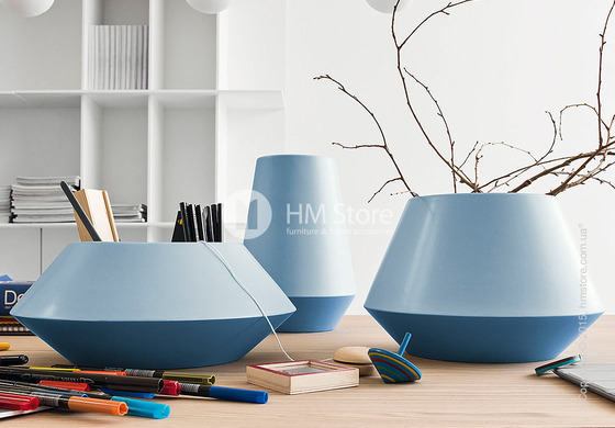 Ваза Calligaris Trio L, Ceramic matt black and dark taupe