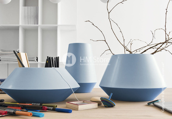 Ваза Calligaris Trio L, Ceramic glossy matt olive green and light green