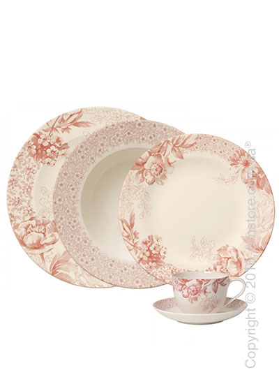 Набор фарфоровой посуды Villeroy & Boch коллекция Floreana на 4 персоны, 20 предметов, Red
