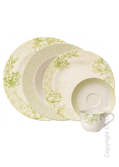 Набор фарфоровой посуды Villeroy & Boch коллекция Floreana на 4 персоны, 20 предметов, Green