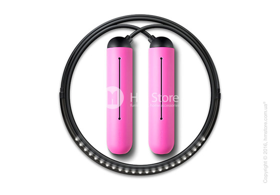 Умная скакалка Tangram Smart Rope, M size, Black + силиконовые накладки Pink Soft Grip
