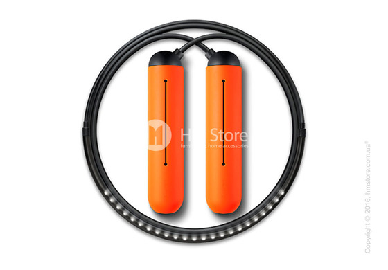 Умная скакалка Tangram Smart Rope, M size, Black + силиконовые накладки Orange Soft Grip
