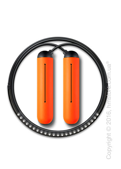 Умная скакалка Tangram Smart Rope, M size, Black + силиконовые накладки Orange Soft Grip