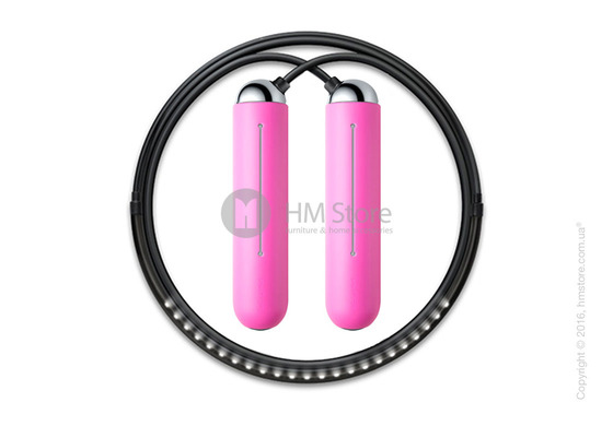 Умная скакалка Tangram Smart Rope, M size, Chrome + силиконовые накладки Pink Soft Grip