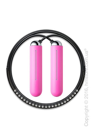 Умная скакалка Tangram Smart Rope, M size, Chrome + силиконовые накладки Pink Soft Grip