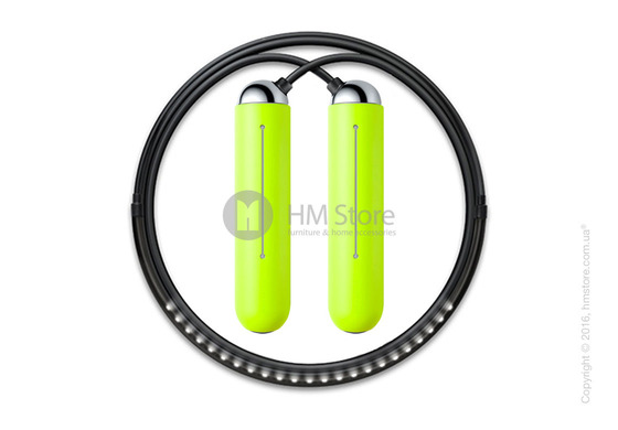 Умная скакалка Tangram Smart Rope, M size, Chrome + силиконовые накладки Green Soft Grip