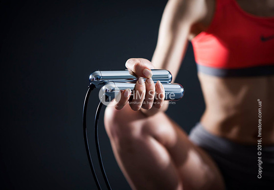 Умная скакалка Tangram Smart Rope, M size, Chrome + силиконовые накладки Orange Soft Grip