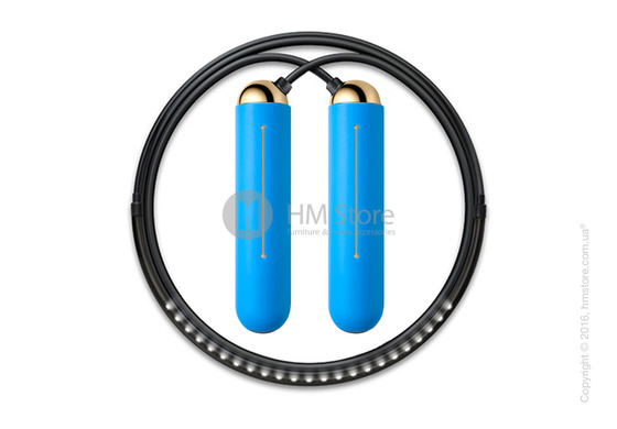 Умная скакалка Tangram Smart Rope, M size, Gold + силиконовые накладки Blue Soft Grip