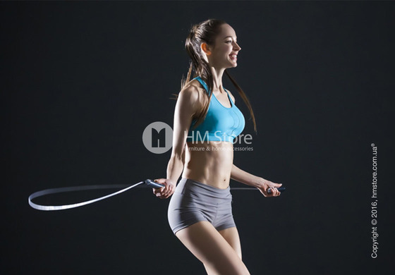 Умная скакалка Tangram Smart Rope, M size, Gold + силиконовые накладки Blue Soft Grip